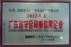 K8凯发·国际官方网站喜获2012年“广东省守合同重信用”企业